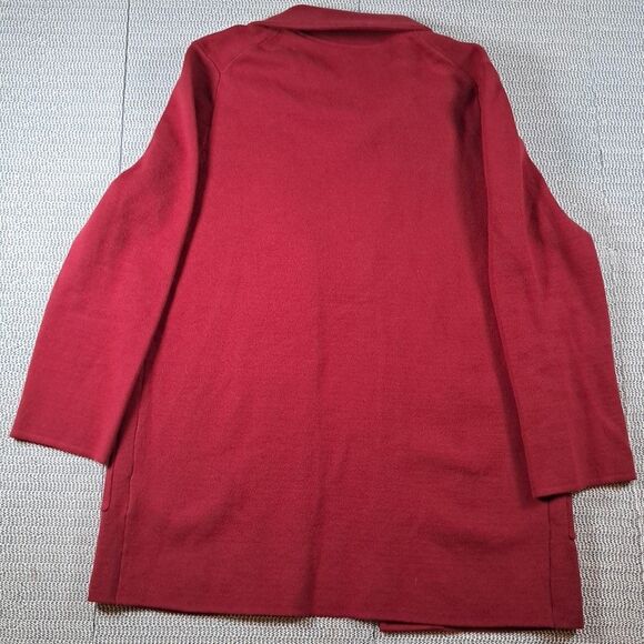 Quince Organic Cotton Knit Blazer Size S Sweater Open Front Red - Picture 6 of 6